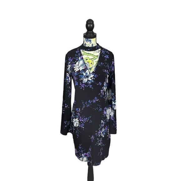Laundry by Shelli Segal Black Purple Blue and White Floral Dress Size XS - Picture 1 of 2